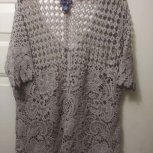 Taupe Crochet Sweater